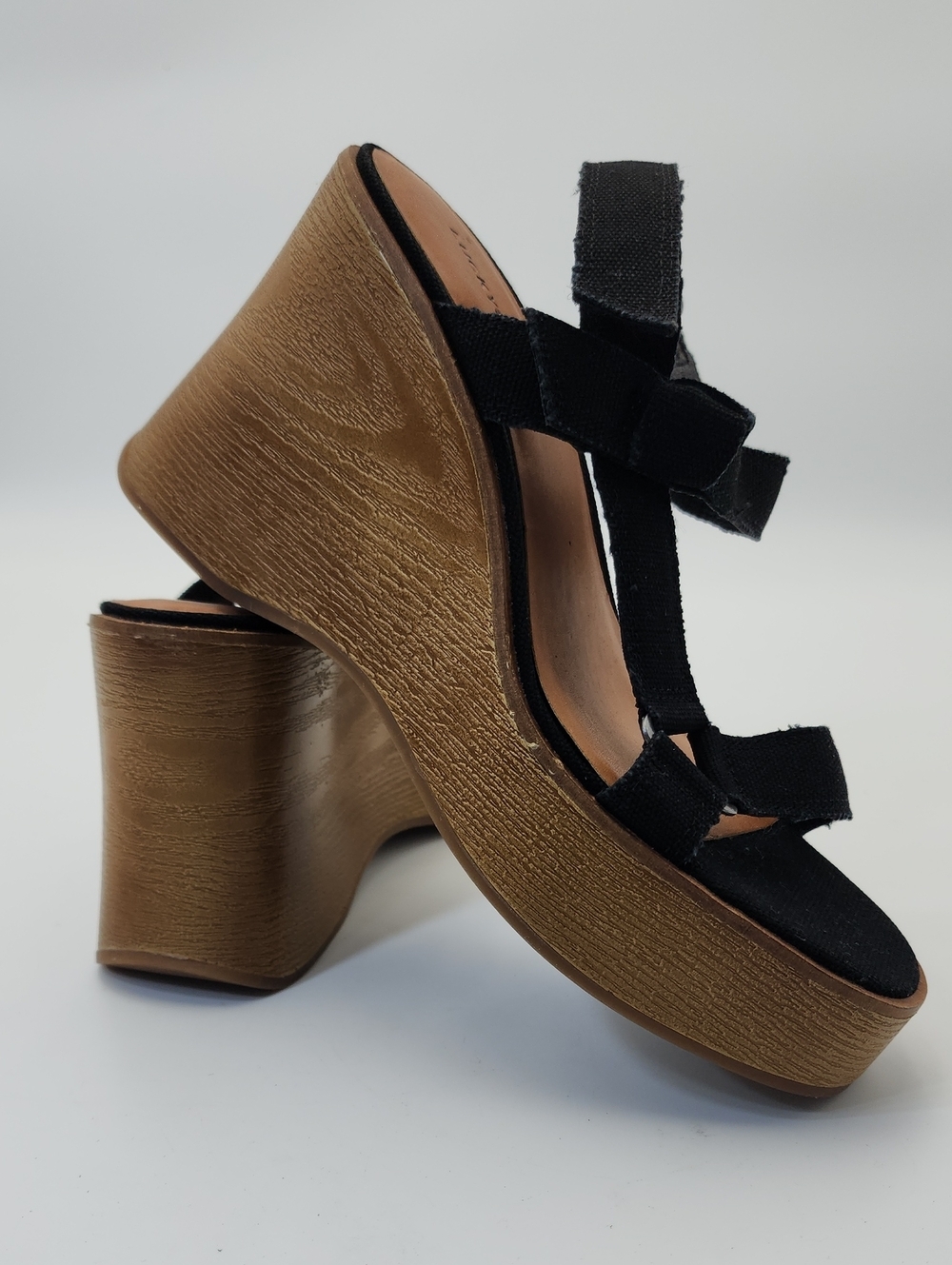 Lucky Brand Demmia Black Canvas Platform Wedge NWOT Size 8 - Picture 5 of 13